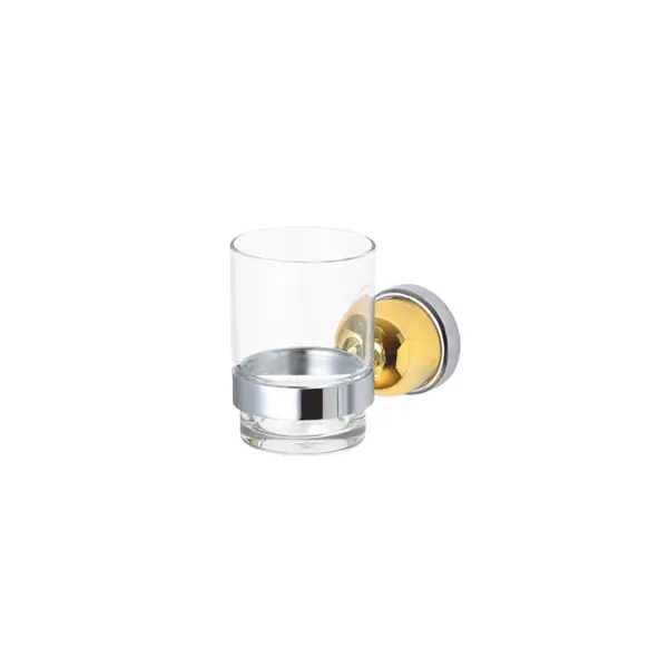 Tumbler and Holder - Chrome and Gold
